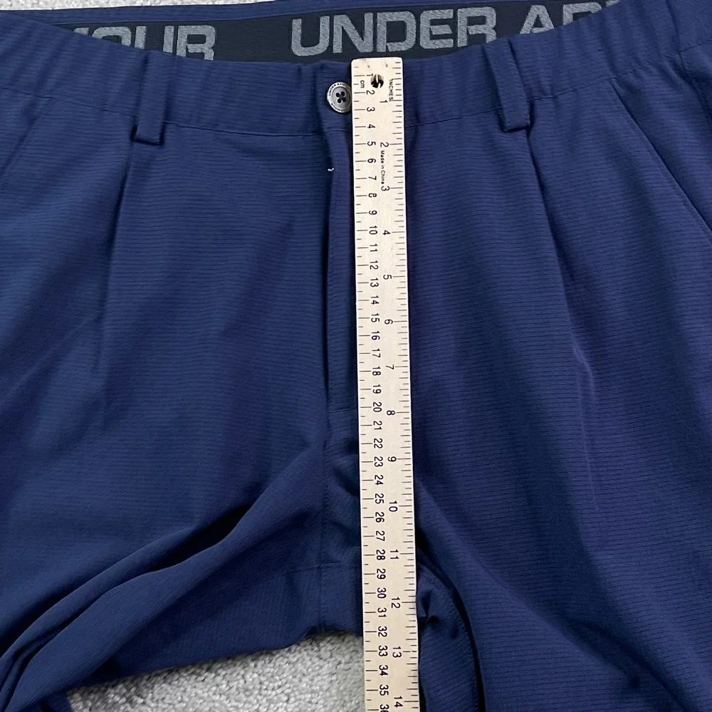 Under Armour Pants Men 38x33 Blue Airvent Pleated Performance Golf Stretch Chino